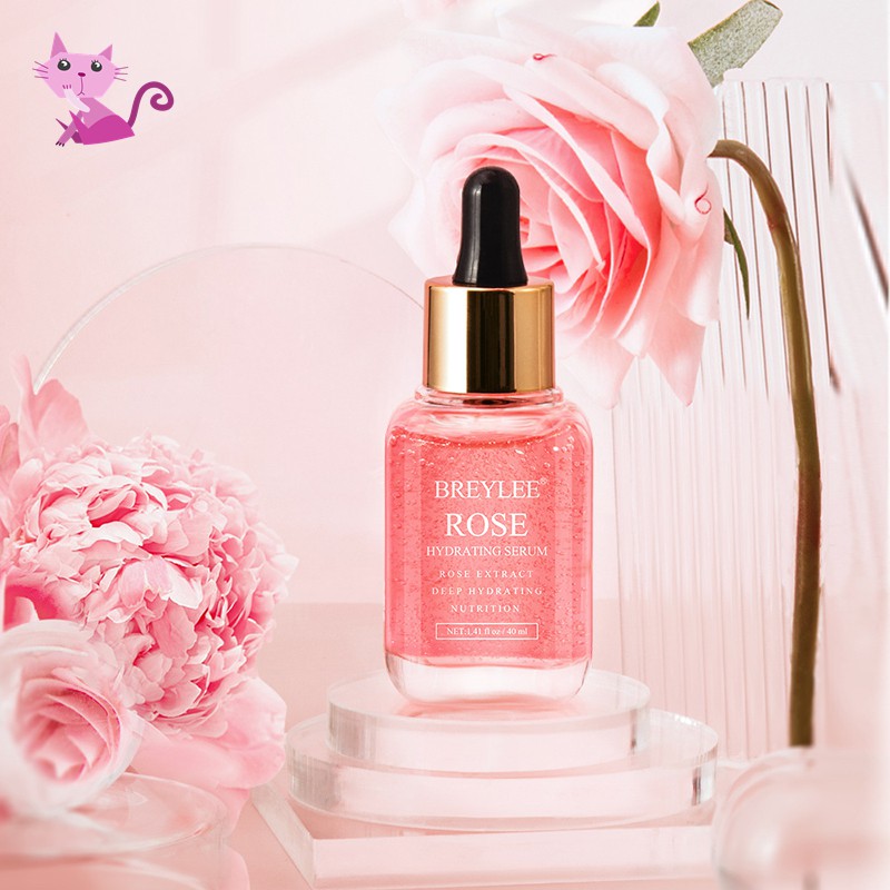 VVBK 40ml Rose Deep Hydration Face Essence Moisturizing Rose Essence with Rose Petals Extract Facial Skin Care