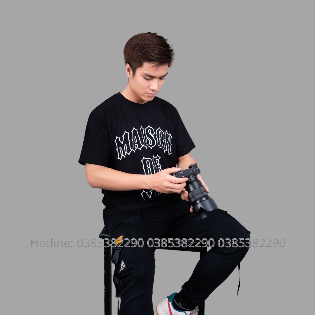 Áo phông in dòng chữ MAISON DE MAS hottrend, áo thun unisex form rộng cotton