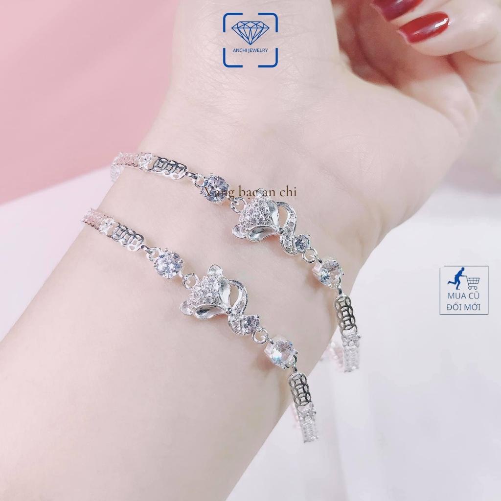 Bộ trang sức hồ ly bạc gồm dây chuyền - lắc tay - nhẫn - bông tai, trang sức Anchi