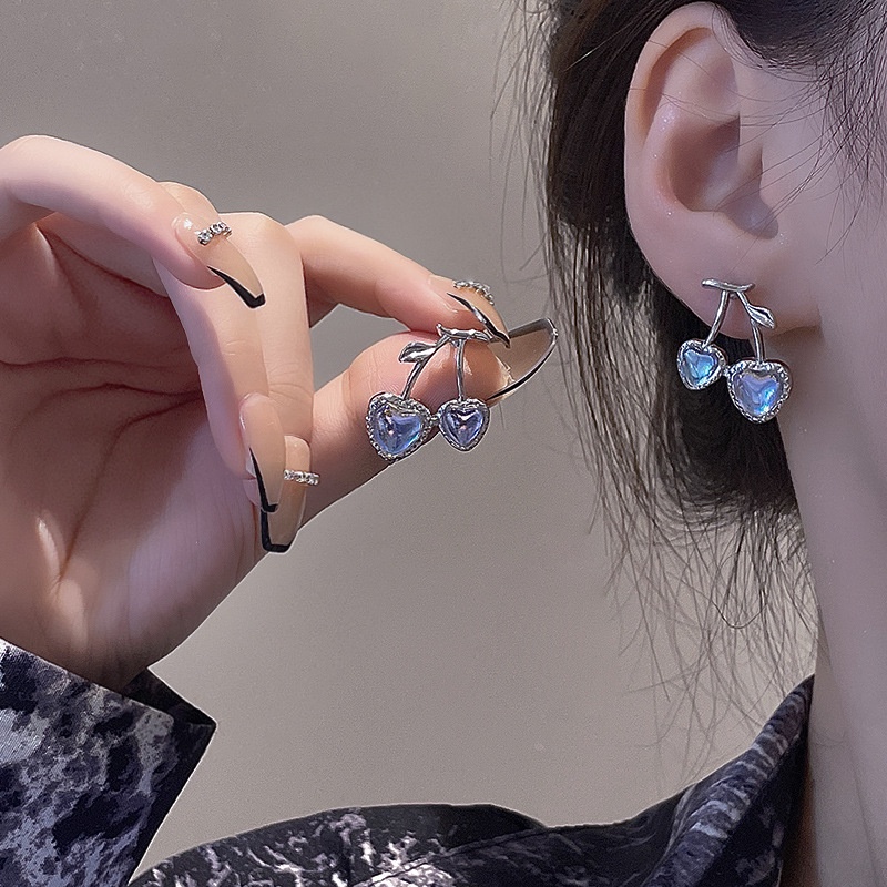 Bông Tai Xỏ Lỗ Màu Xanh Dương / Tím / Tím