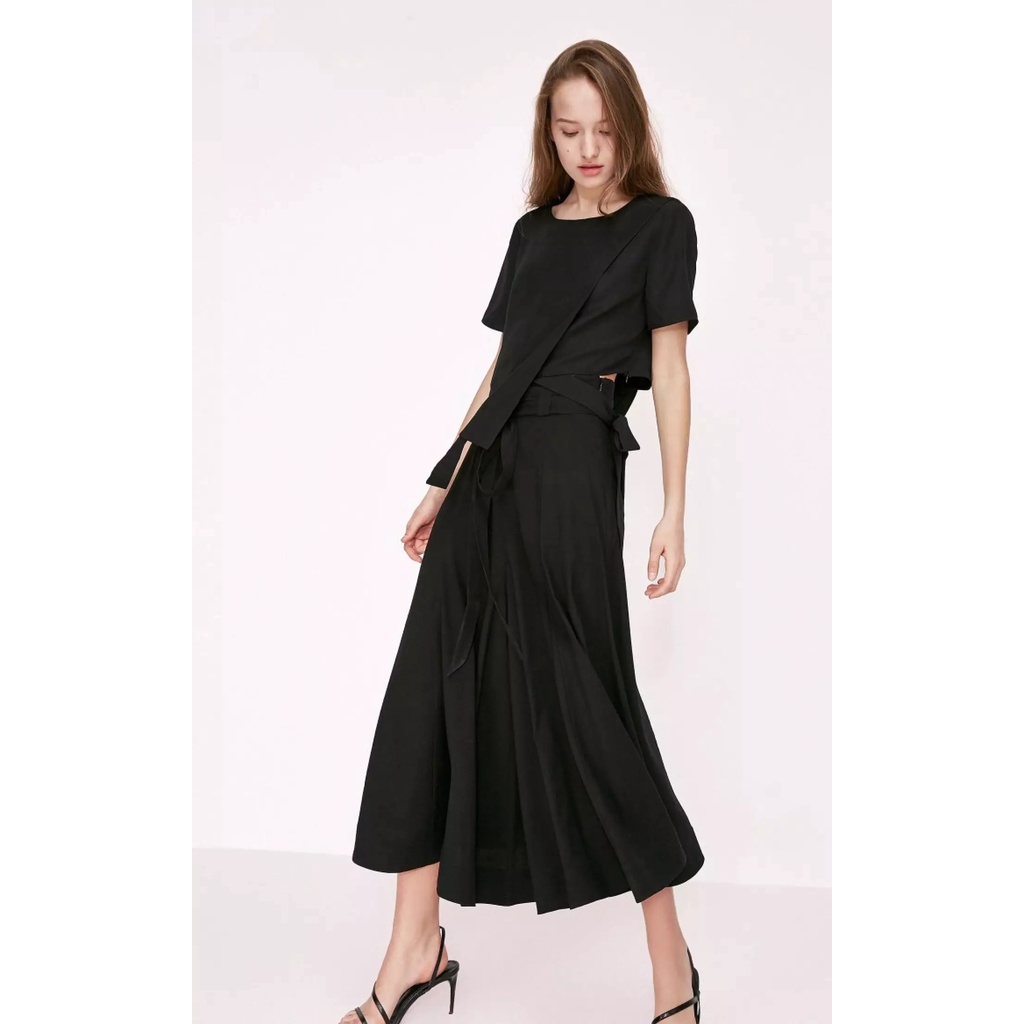 Vero Moda Quần Ống Loe Có Dây Đeo Hông Lưng Cao Dây Kéo Bên Hông Cho Nữ 31936J508