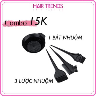 BỘ DỤNG CỤ NHUỘM TÓC SIÊU RẺ (1 BÁT+3 LƯỢC NHUỘM)