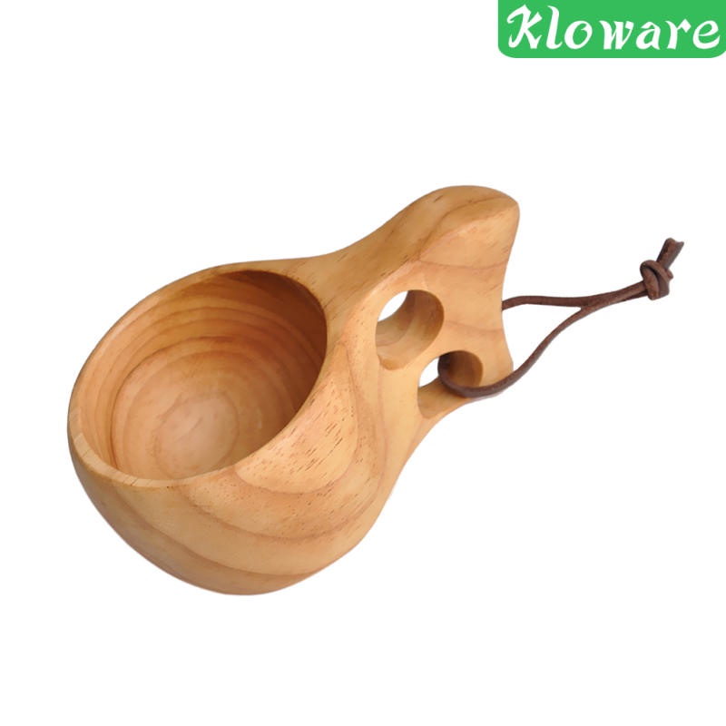 Cốc uống sữa / nước trái cây / bia / trà / cà phê làm từ gỗ bằng thủ công 15x9x5.5cm