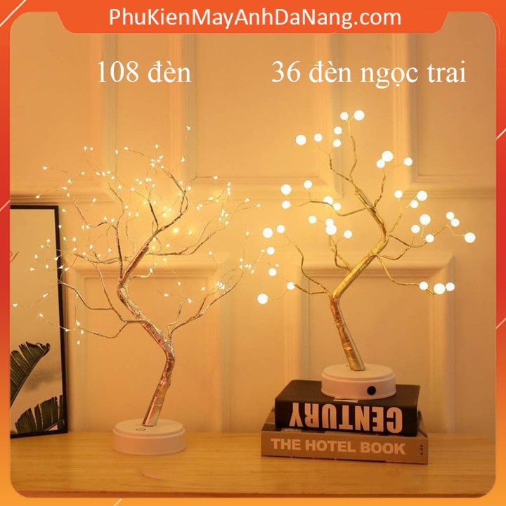 Đèn Led bàn hình cây / dây đồng dùng Pin hoặc USB cho phòng ngủ trang trí nội thất