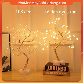Đèn Led bàn hình cây / dây đồng dùng Pin hoặc USB cho phòng ngủ trang trí nội thất