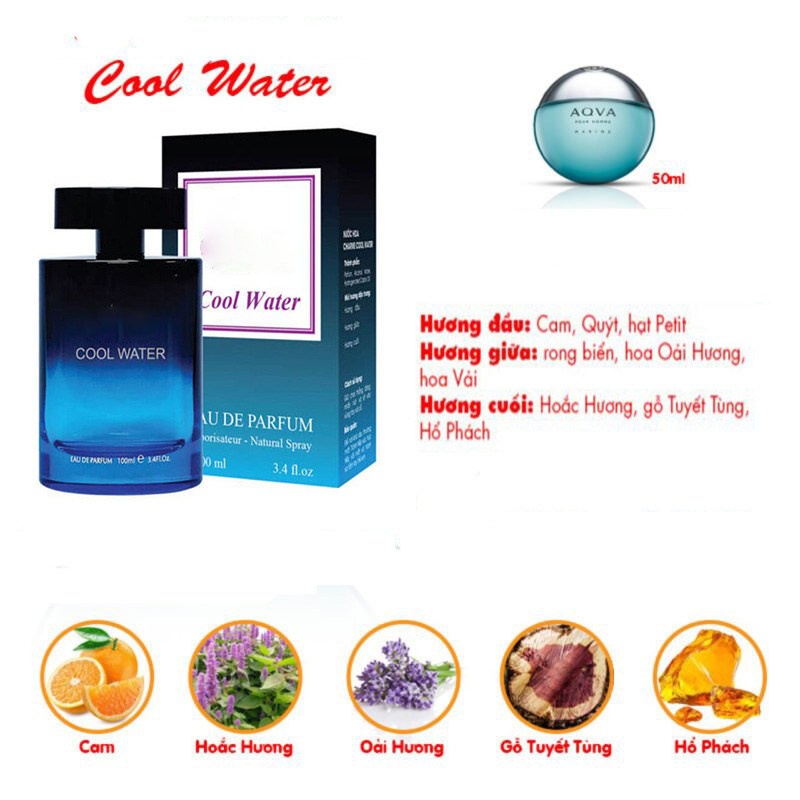 Nước hoa nam Cool Water - HƯƠNG BIỂN THƠM MÁT (100ML) | BigBuy360 - bigbuy360.vn