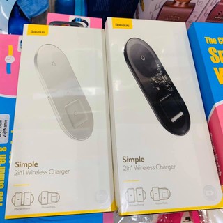 Đế Sạc nhanh không dây BASEUS 2 trong 1 Qi 15W cho iPhone Airpod