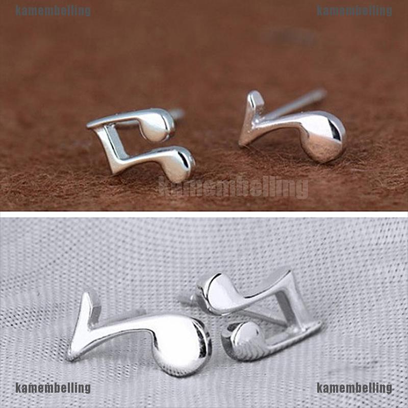 Bông Tai Mạ Bạc 925 Hình Nốt Nhạc Dễ Thương