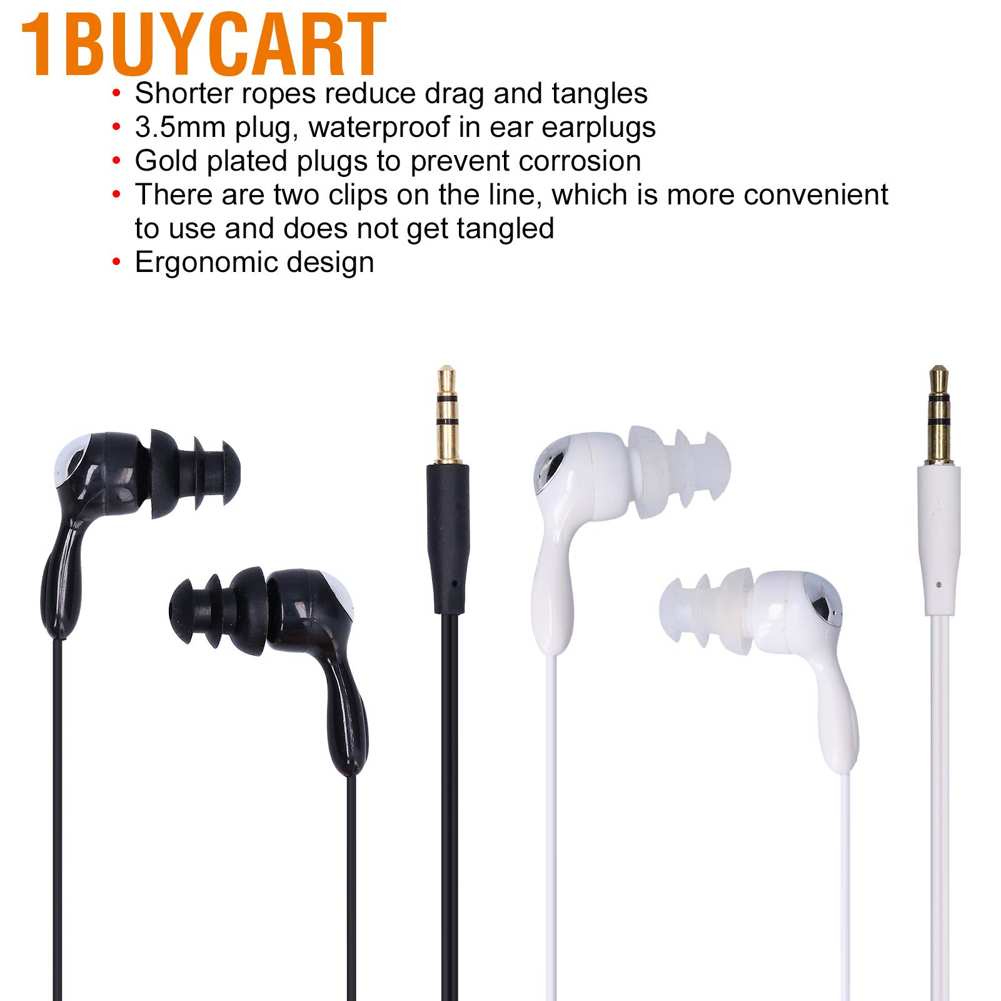 1buycart Tai nghe chống nước có dây đeo tai cho hoạt động bơi lội