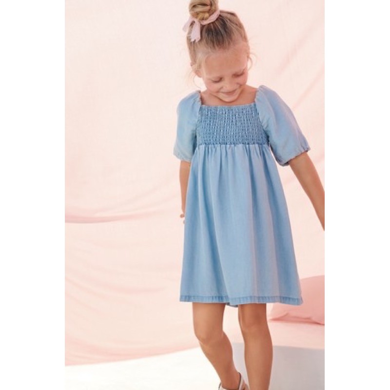 váy bò lụa smock ngực