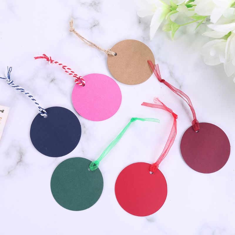Set 200 Thẻ Giấy Hình Tròn Trang Trí Tiệc Cưới