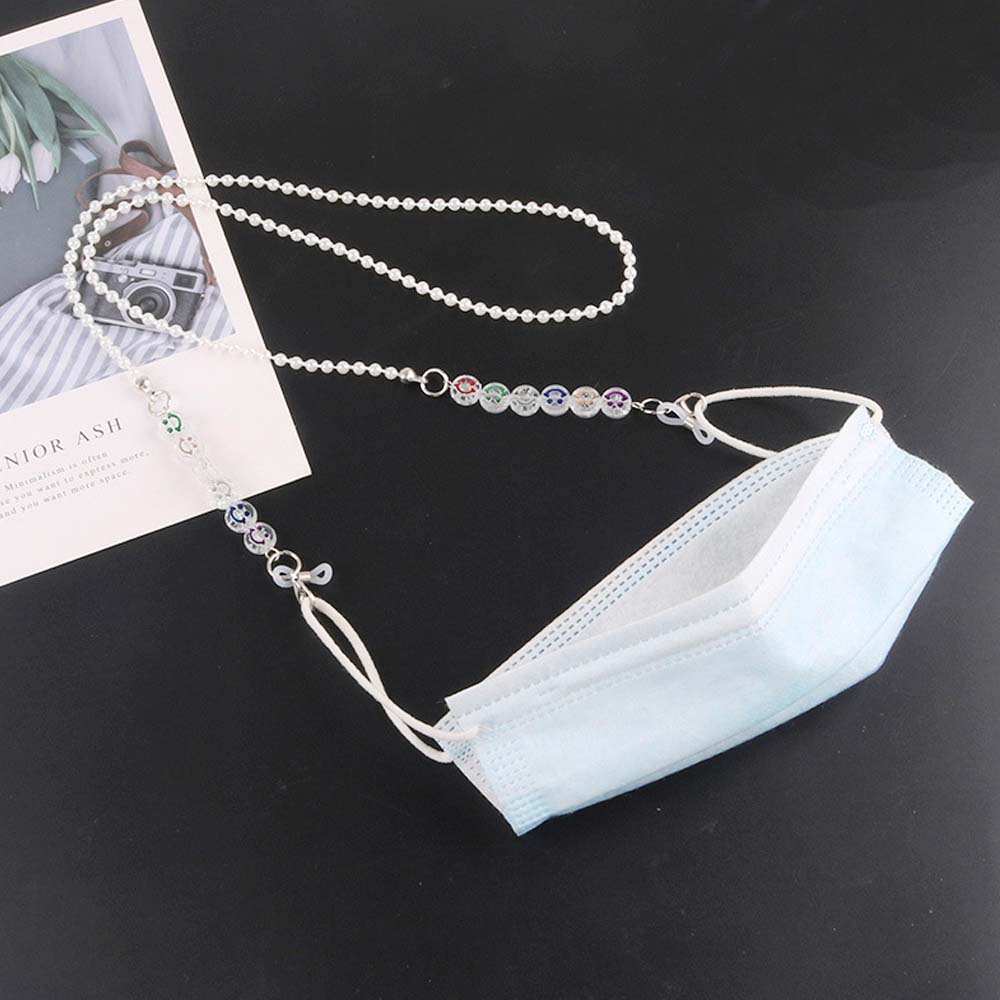 Dây đeo mắt kính xỏ hạt mặt cười bằng nhựa resin nhiều màu sắc