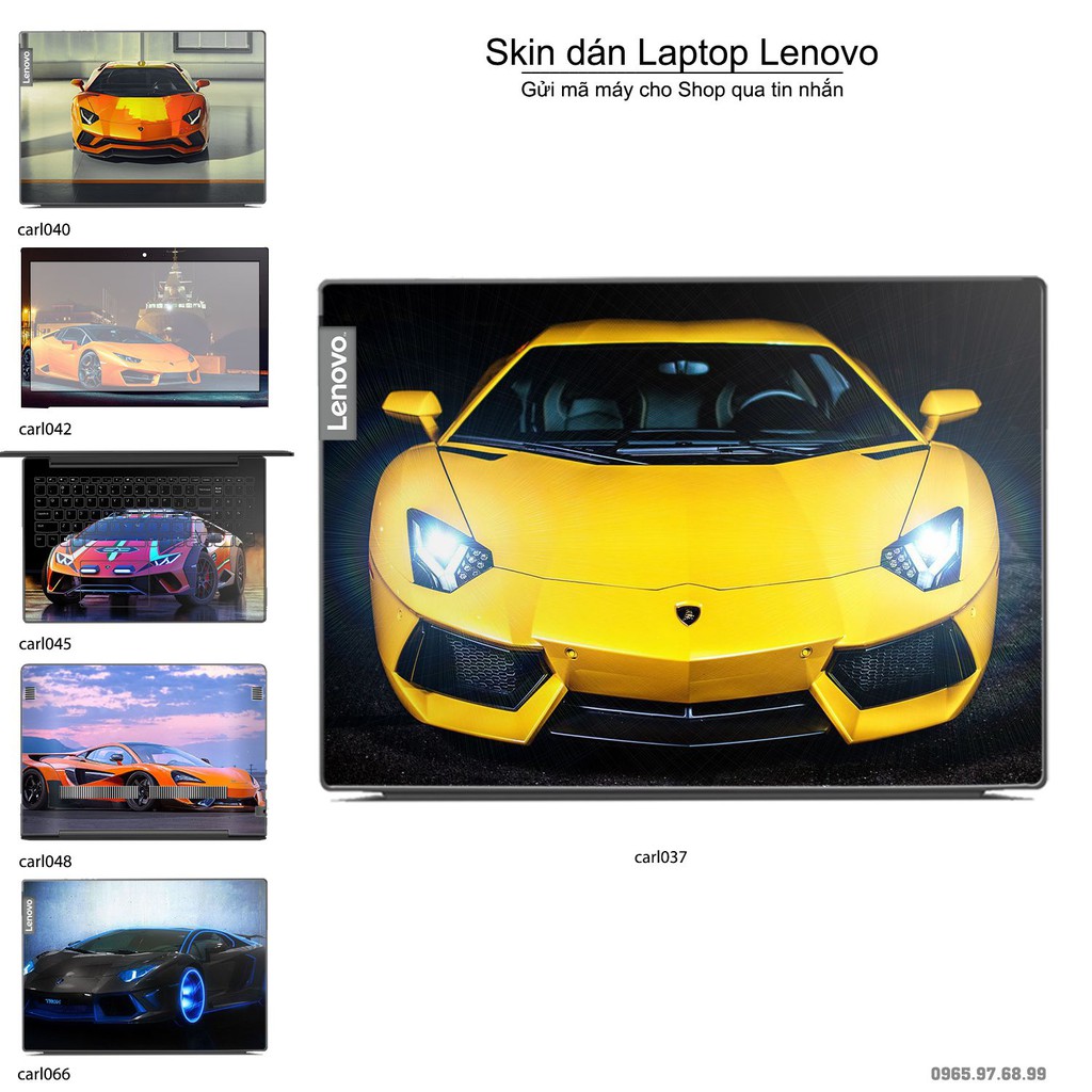 Skin dán Laptop Lenovo in hình xe hơi nhiều mẫu 2 (inbox mã máy cho Shop)