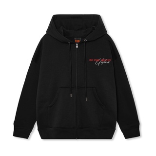  Áo khoác hoodie nỉ UDAS 100% cotton unisex dành cho nam và nữ có dây kéo ZIP - Đen 