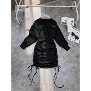 Đầm body thun rút eo