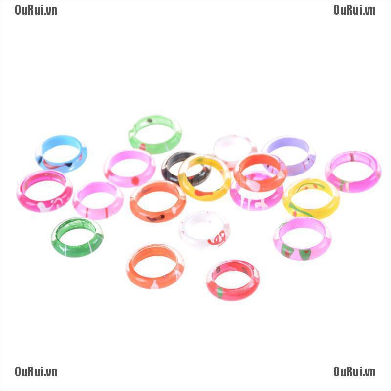 Set 10 Vòng Nhựa Nhiều Màu Sắc Cho Bé