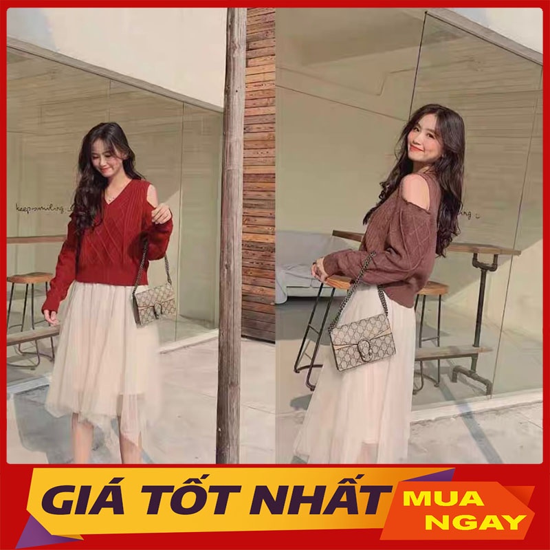 Áo Len Thừng Khoét Vai Dài Tay M0315