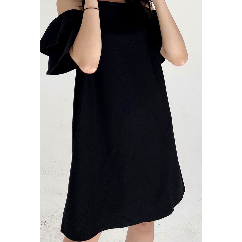 Đầm váy nữ công sở 92WEAR màu vàng, đủ size, 2 dây tay xòe 2 tầng DXW0313 | BigBuy360 - bigbuy360.vn