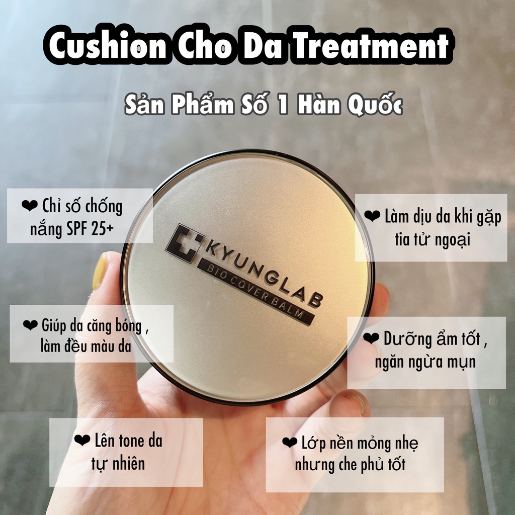 Phấn nước trang điểm Kyung Lab Cushion Bio Cover Balm 15g Cushion Kyung Lab tông trắng hồng, dưỡng da, phục hồi da