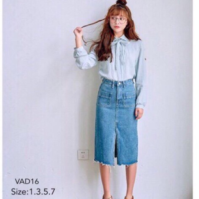Chân váy jean dài bigsize 30 -36