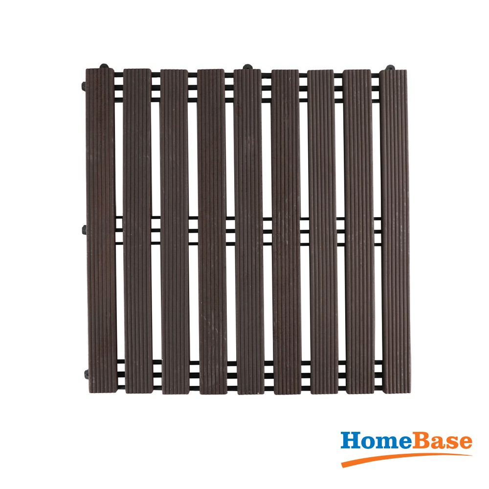 HomeBase by HomePro Thailand SPRING Tấm lót sàn giả gỗ bằng nhựa PVC Thái Lan 50x50 cm nâu đậm