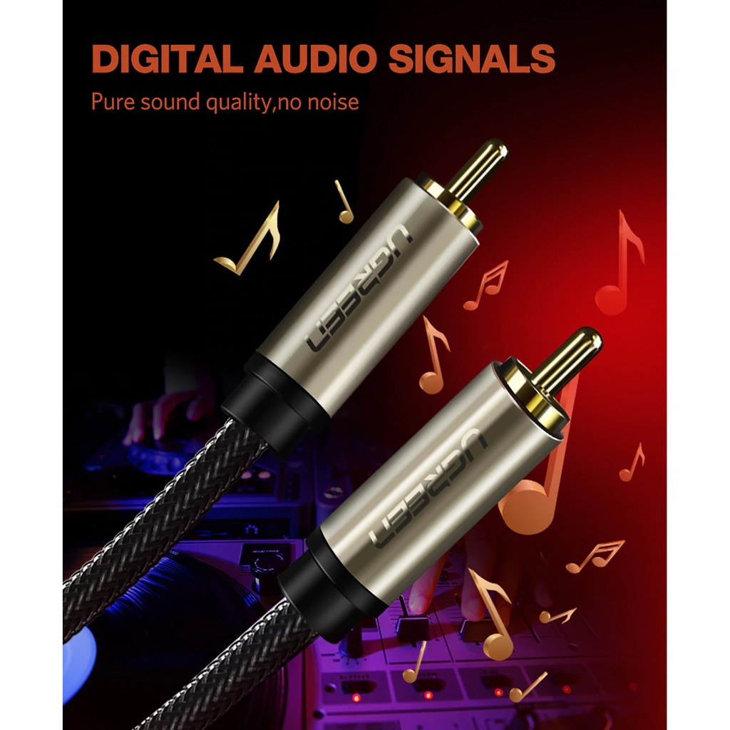 Cáp Âm Thanh Số 2 Đầu Dương Ugreen AV133 Chính Hãng