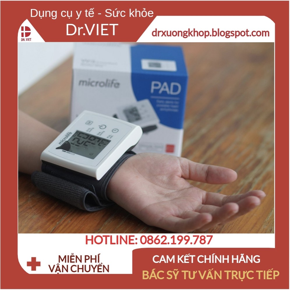 Máy đo huyết áp cổ tay Microlife BP W3 Comfort chính hãng-Cảnh báo rối loạn nhịp tim với công nghệ PAD,đo trong lúc bơm