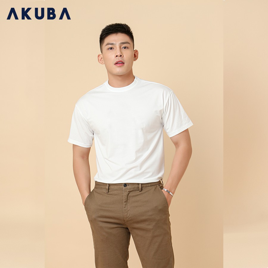 [Mã FASHIONMALLT4 giảm 15% tối đa 30K đơn 150k] Áo Thun Nam Tay Ngắn Trơn Unisex FreeSize AKUBA 01AB2032s