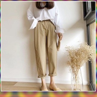 ➡️ Quần Kiểu - Quần Kaki Cạp Cúc Basic Pants Đen Be Unisex (Hình Thật)
