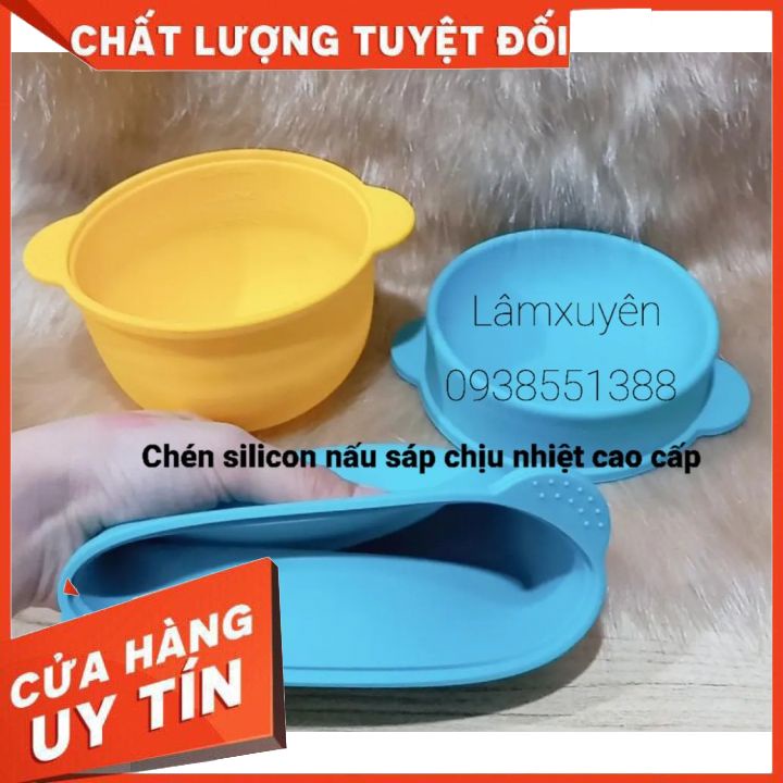 Chén nấu sáp wax lông silicon dẻo không độc hại  FREESHIP  chống dính, chén chịu nhiệt tốt - vệ sinh dễ dàng tiện lợi.