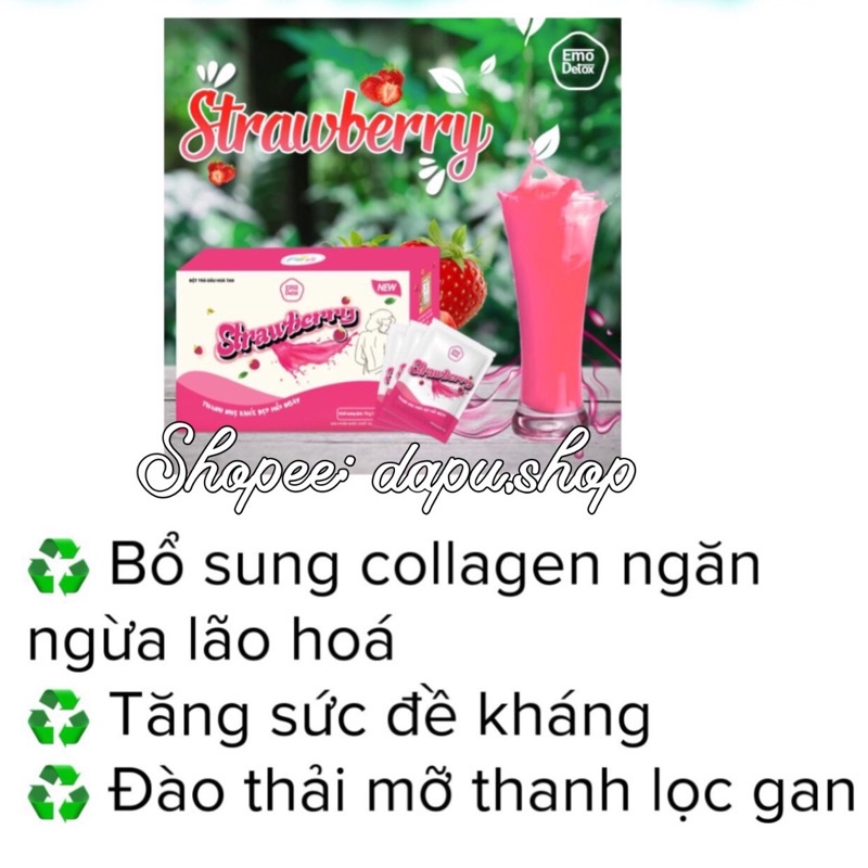 (EMO STRAWBERRY) Trà Dâu giảm cân Emoslim hộp 7 gói