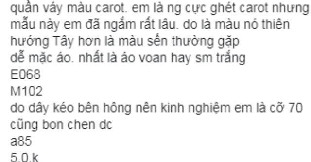 Quần váy màu carot . A85