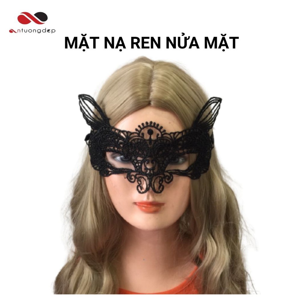 Mặt nạ ren nửa mặt - Mặt nạ nửa mặt ren hóa trang dự tiệc