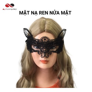 Mặt nạ ren nửa mặt - Mặt nạ nửa mặt ren hóa trang dự tiệc