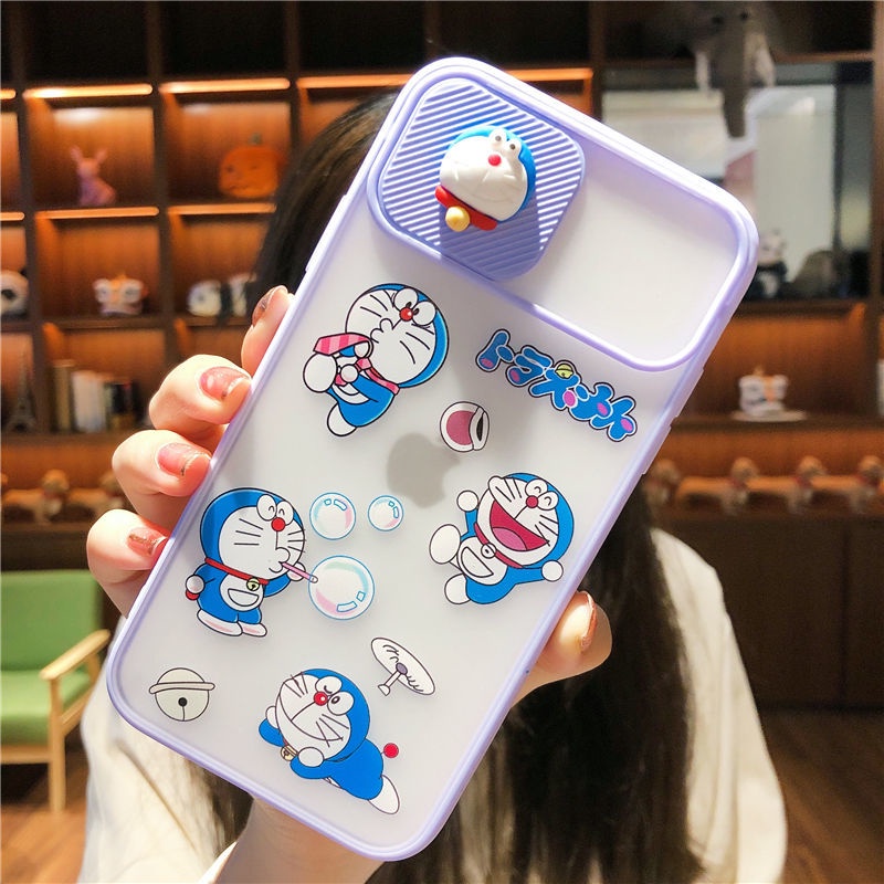 Dễ Thương Ốp Điện Thoại Bảo Vệ Ống Kính Máy Ảnh Họa Tiết Doraemon Đáng Yêu Cho Iphone 7 8 Plus X Xr Xs Max 11 12 Pro Max 12 Mini Sự Bảo Vệ