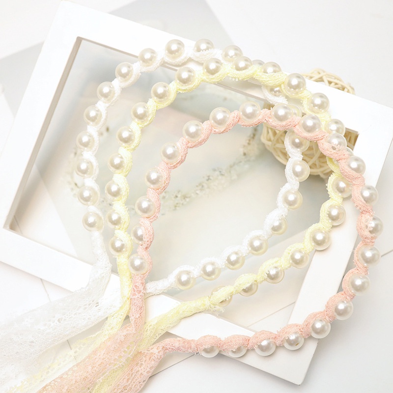 Băng Đô Nơ Đính Ngọc Trai Xinh Xắn Theo Phong Cách Hàn Quốc Dành Cho Bé Gái