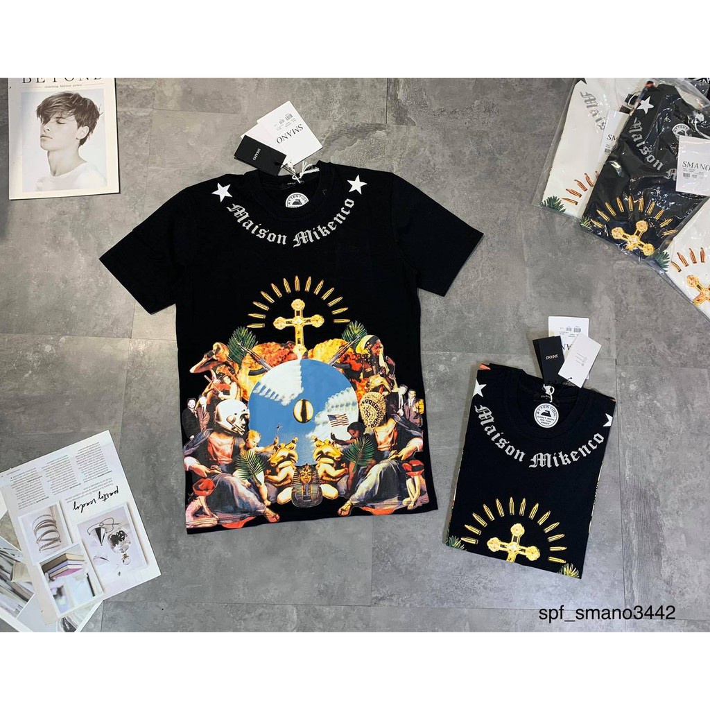 Áo thun tay lỡ Mikenco sắc màu MOSSSHOP - Áo phông nam nữ unisex phong cách hàn quốc ulzzang form rộng 65kg