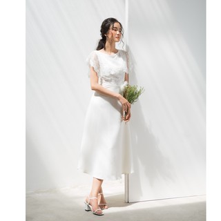 Đầm phối ren đính nơ - d1114