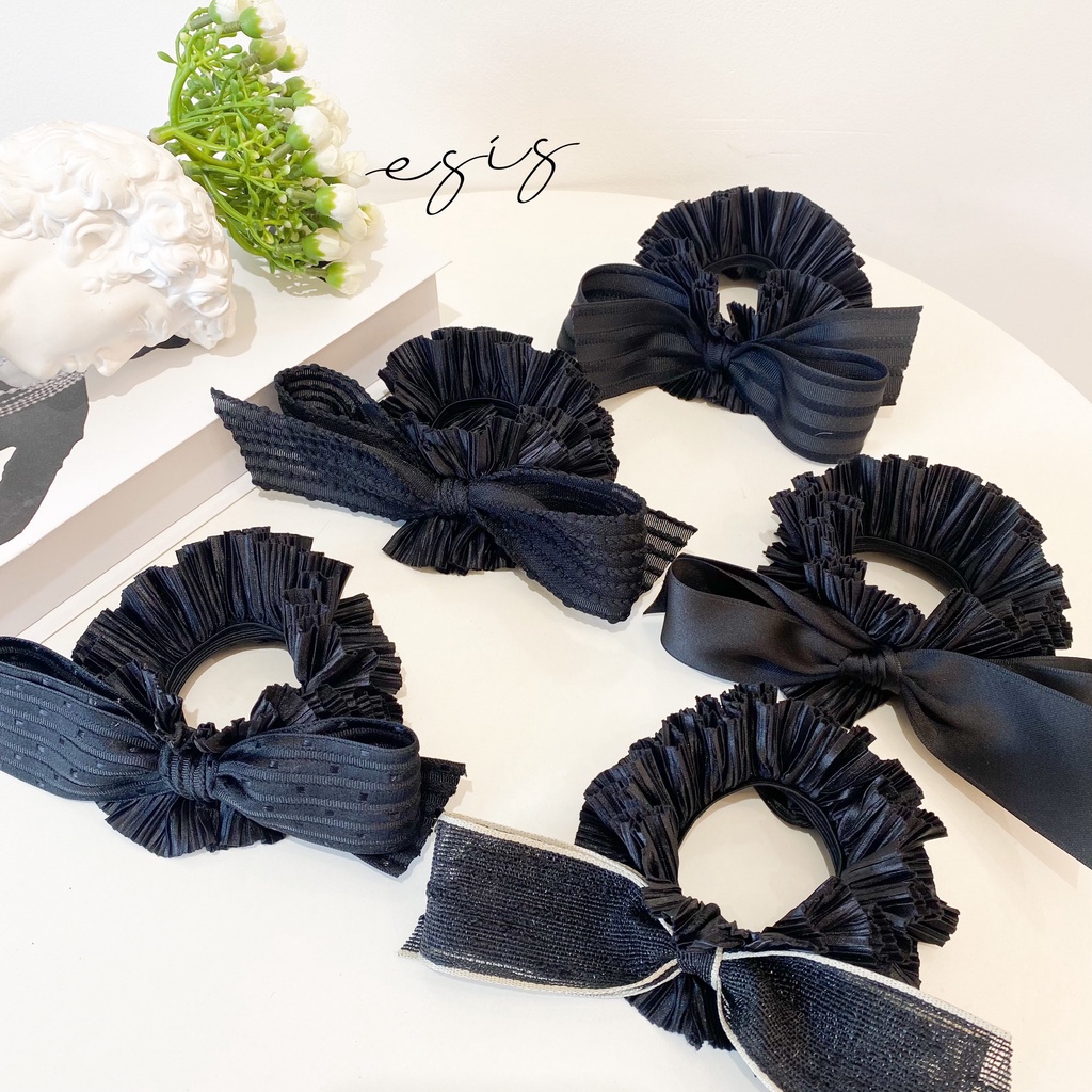 CỘT TÓC, CỘT LỤA TRƠN ĐÍNH NƠ NHIỀU KIỂU HÀN QUỐC ESIS ACCESSORIES