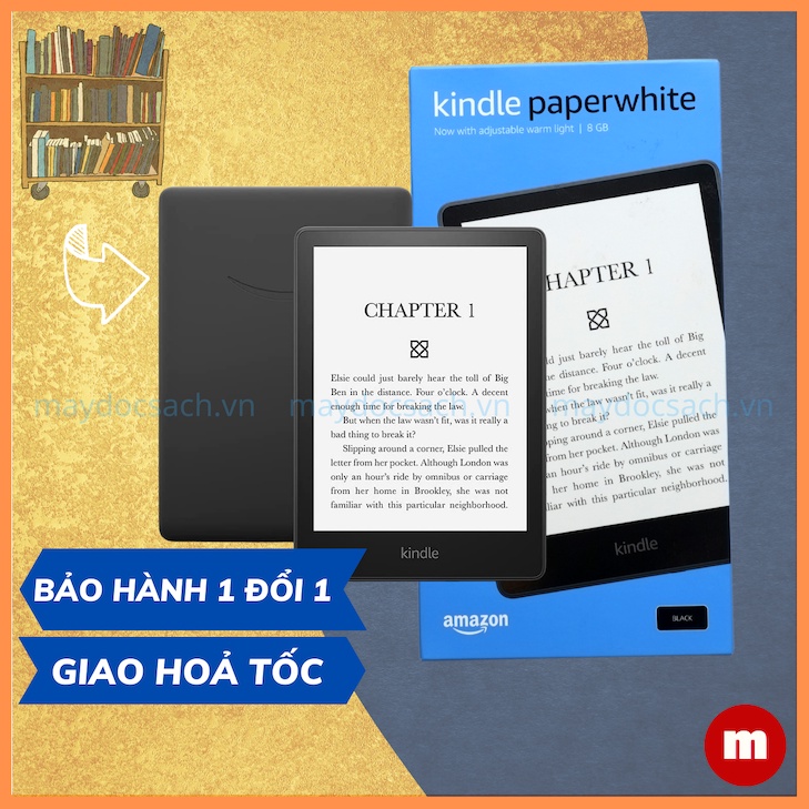 Máy đọc sách Kindle Paperwhite 5 2021 11thgeneration màn hình 6,8Inch và có đèn vàng
