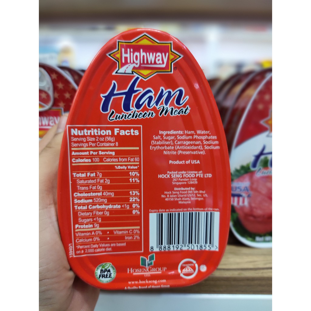 [DATE: 2025] Thịt heo đóng hộp Ham Luncheon Meat Highway 454g