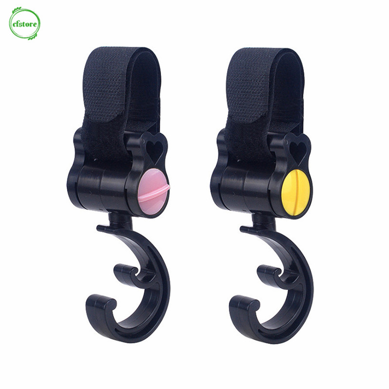 2 Móc Treo Đồ Xoay 360 Độ Gắn Xe Đẩy Em Bé