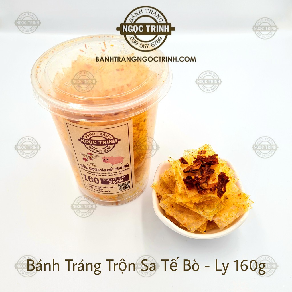 (Túi 300g) Bánh tráng trộn sa tế bò siêu ngon bánh tráng Ngọc Trinh