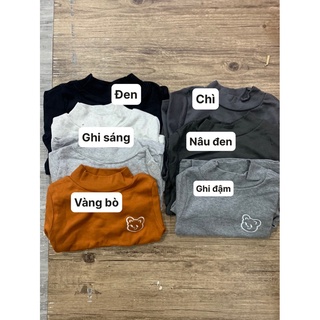 ÁO CỔ 3 PHÂN THÊU GẤU CỰC HOT