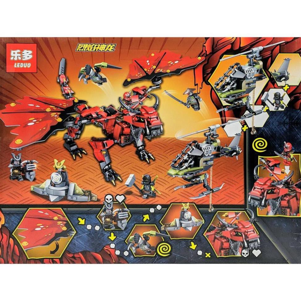 [Sale Sập Sàn] NINJAGO_Lego Ninja Đại Chiến Rồng Phun Lửa và Máy Bay Chiến Đấu (1072 miếng)