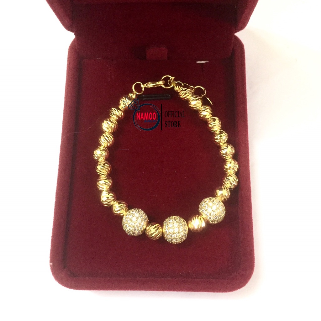 Lắc Tay Bi Đá L670 Có Tăng Đơ Chỉnh Độ Rộng Namoo Jewelry