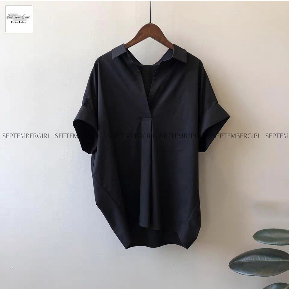 Áo sơ mi công sở nữ ngắn tay trơn màu thanh lịch SOMI NU 007 septembergirl