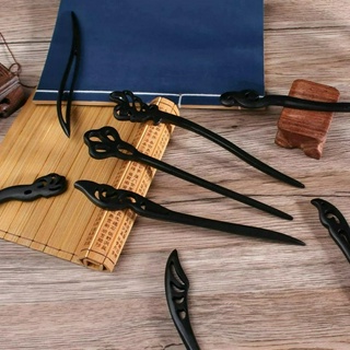 Trâm Búi Tóc cổ phong cổ điển thân gỗ mun 18cm