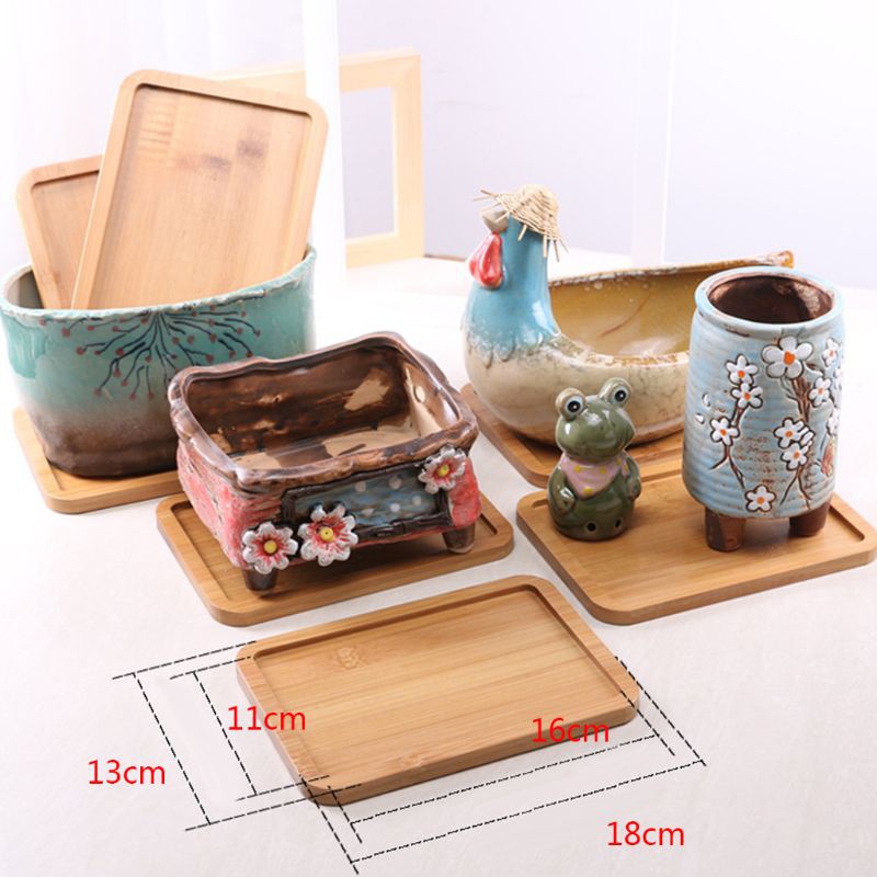 Khay gỗ dùng đựng ly nước/chậu hoa/cây cảnh tiện dụng cho gia đình