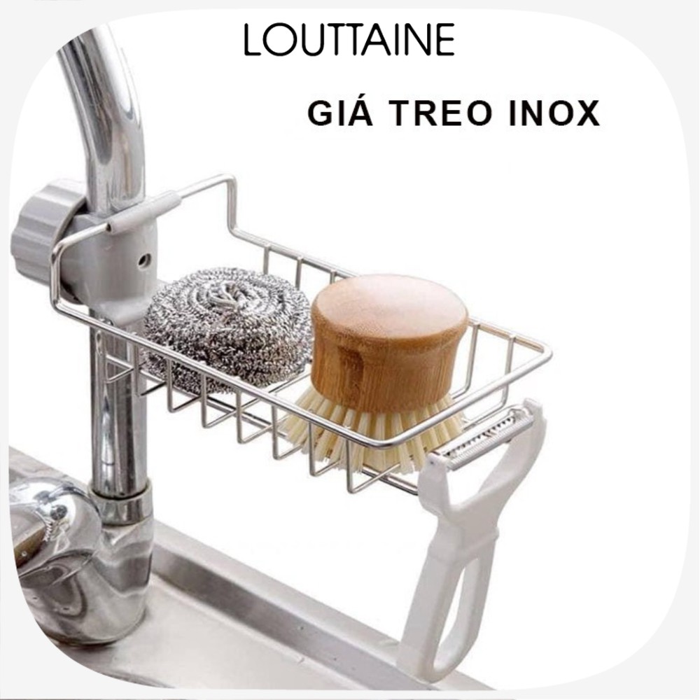Giỏ inox đựng đồ rửa bát Giá kệ để giẻ rửa bát đồ bồn rửa bát tiện lợi